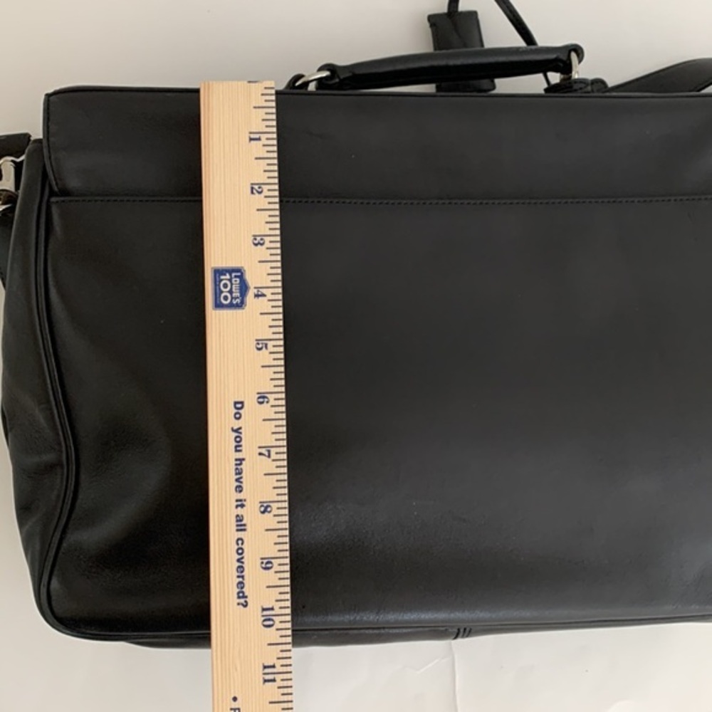 Coach Laptop Messenger Crossbody Briefcase Black Leather Lock Business Bag 5307 - Picture 15 of 16
